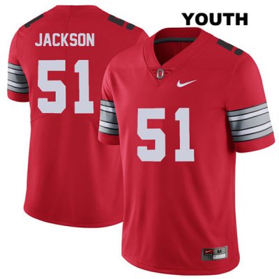 Youth NCAA Ohio State Buckeyes Antwuan Jackson #51 College Stitched 2018 Spring Game Authentic Nike Red Football Jersey BM20D51TO